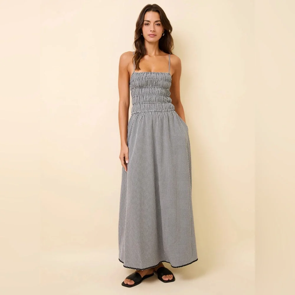 NWT Solid & Striped
Delta Midi Dress Noir Gingham - Picture 1 of 4